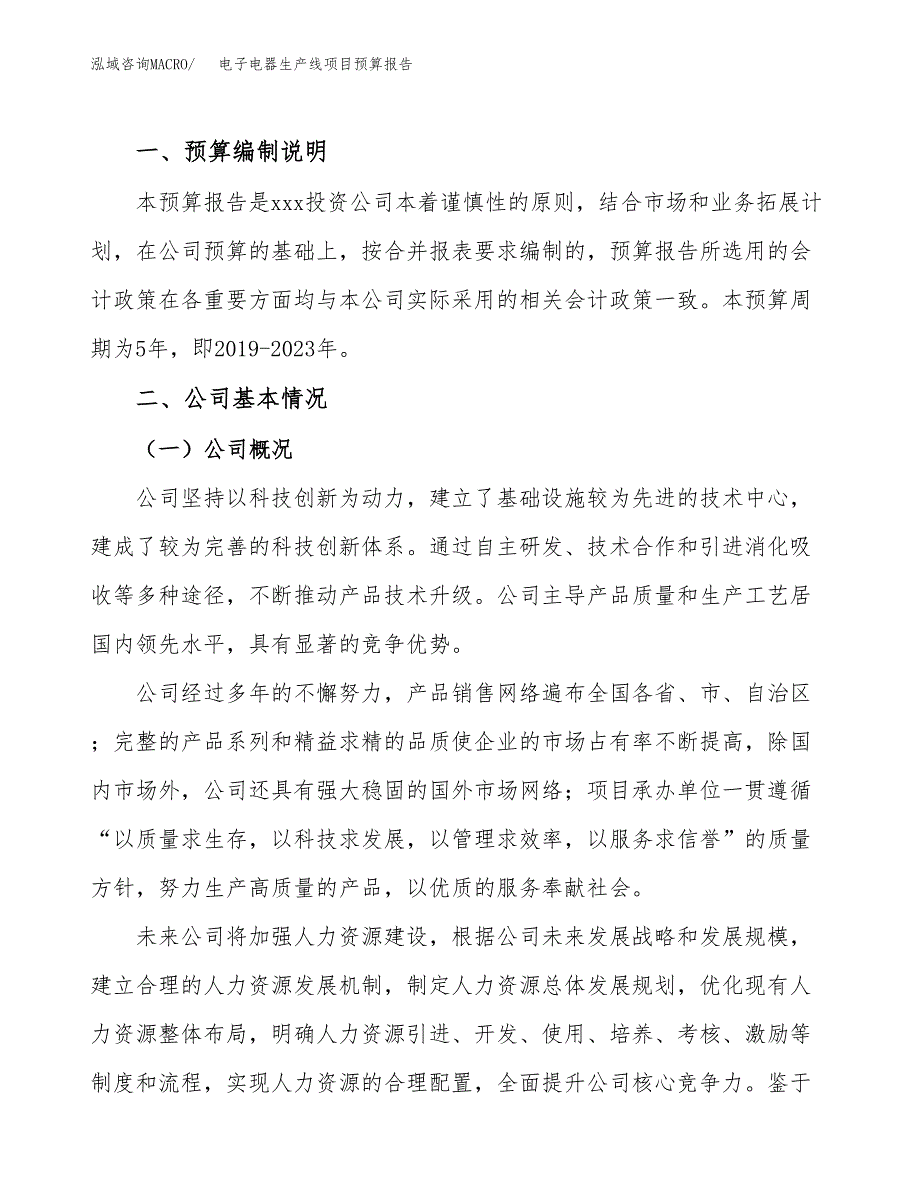 电子电器生产线项目预算报告（总投资11000万元）.docx_第2页