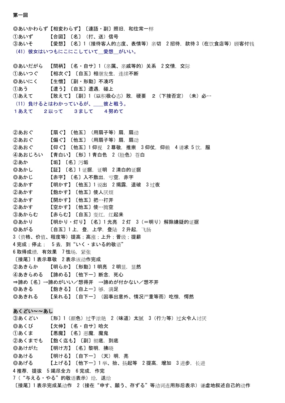 日语1级词汇精解_第1页