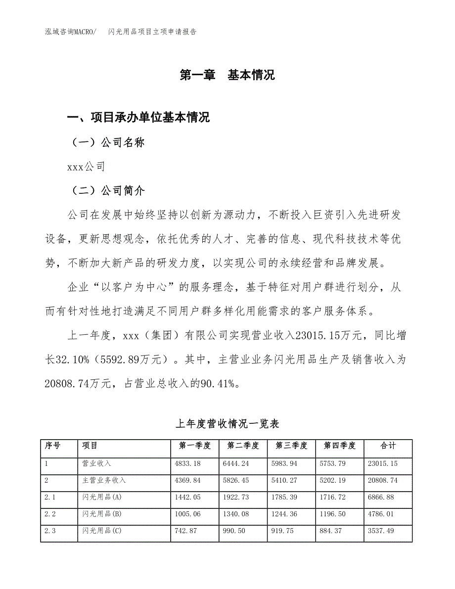 闪光用品项目立项申请报告（总投资17000万元）_第2页