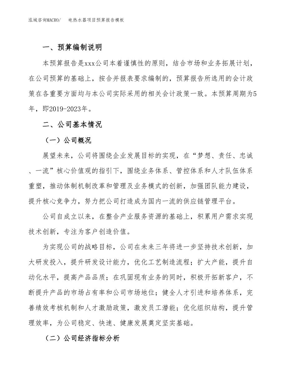 电热水器项目预算报告模板.docx_第2页