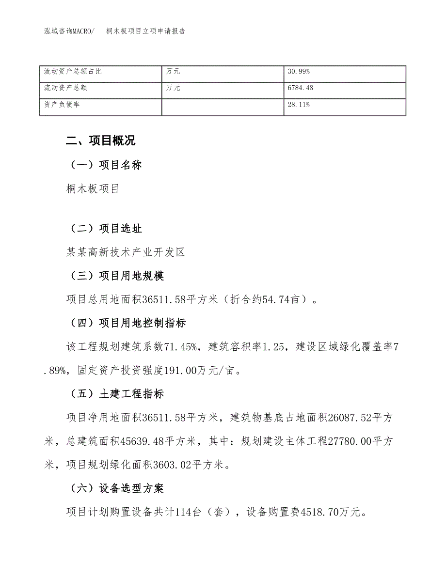 桐木板项目立项申请报告（总投资14000万元）_第4页