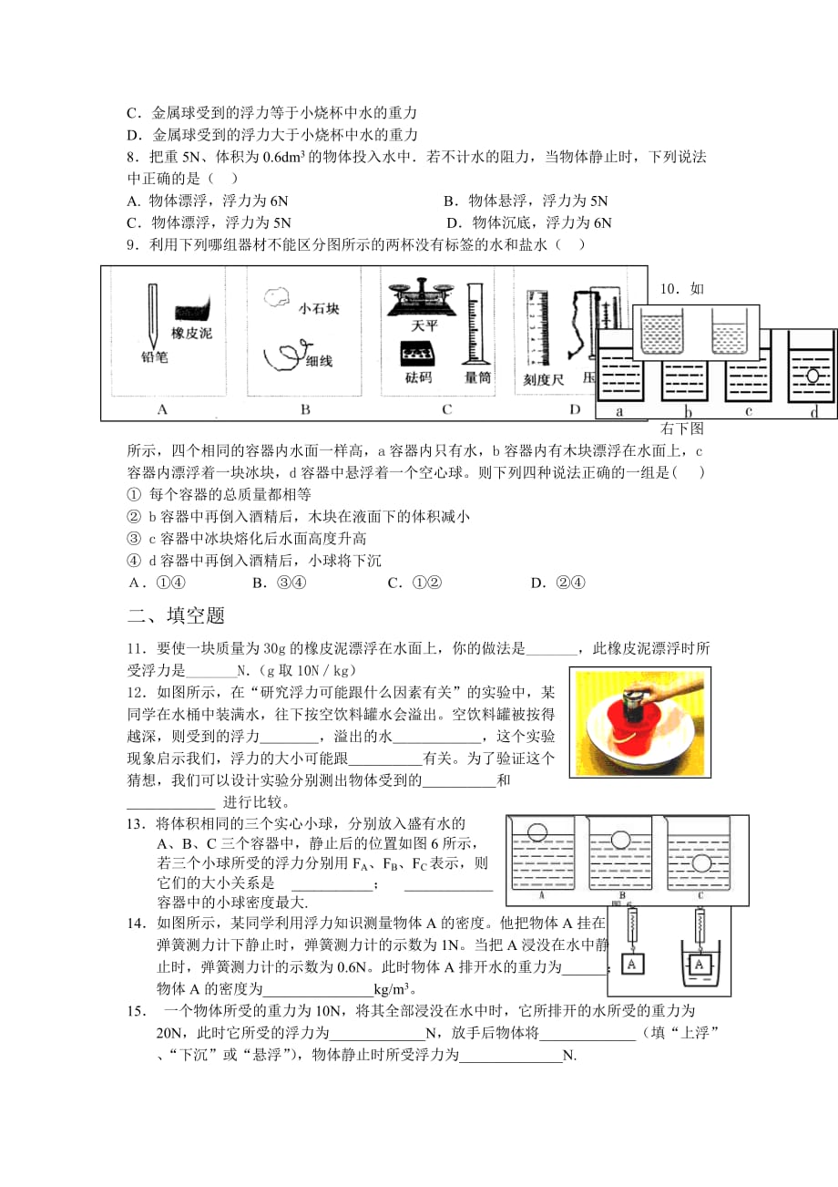 压强浮力章节模拟试卷_第2页