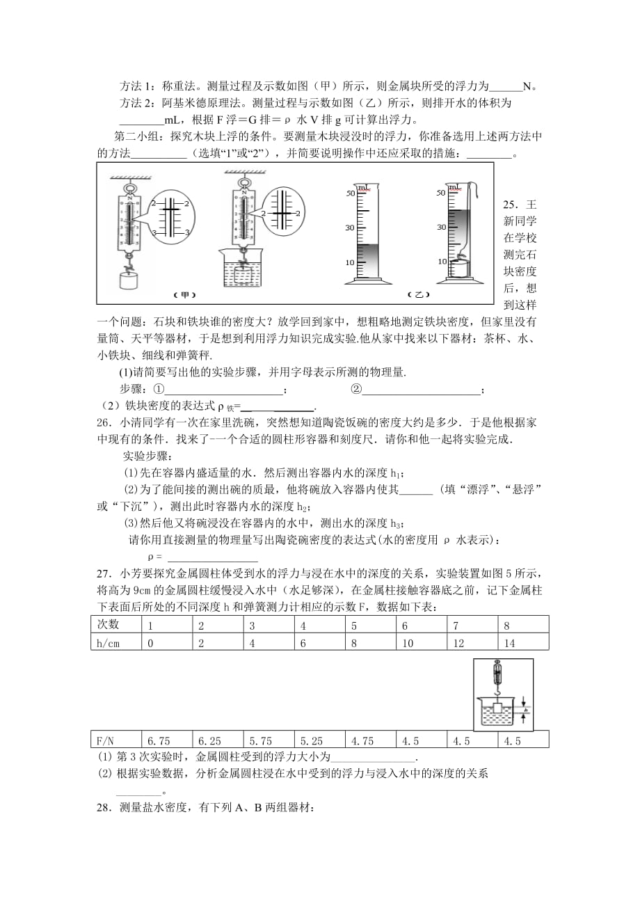 压强浮力章节模拟试卷_第4页