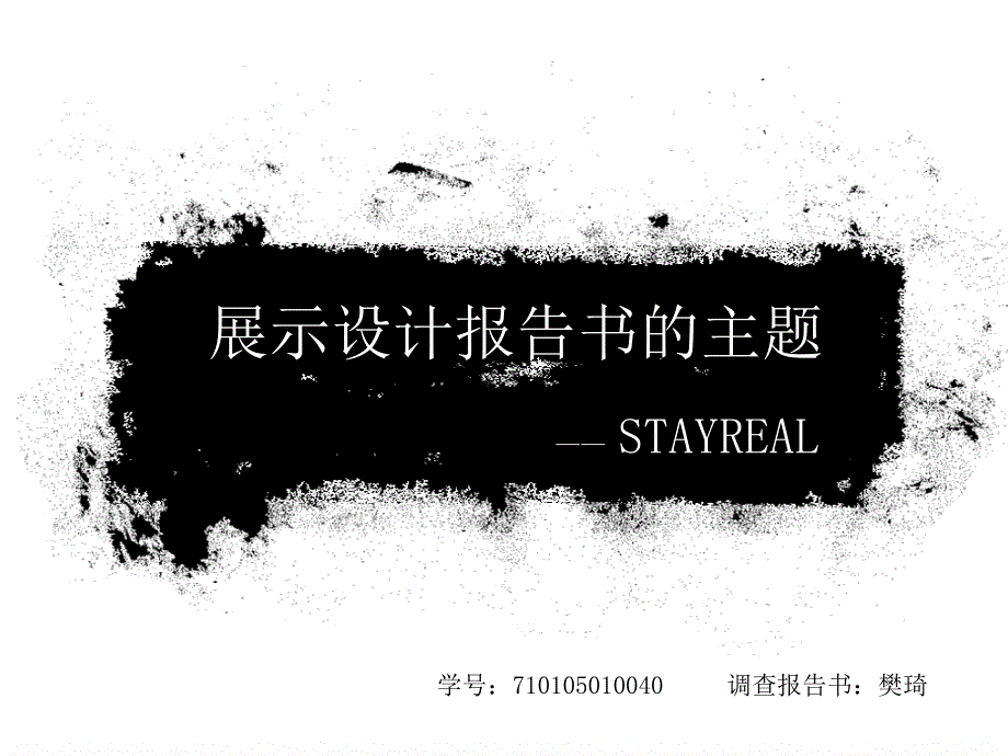 展示设计作业stayreal品牌调研_第1页