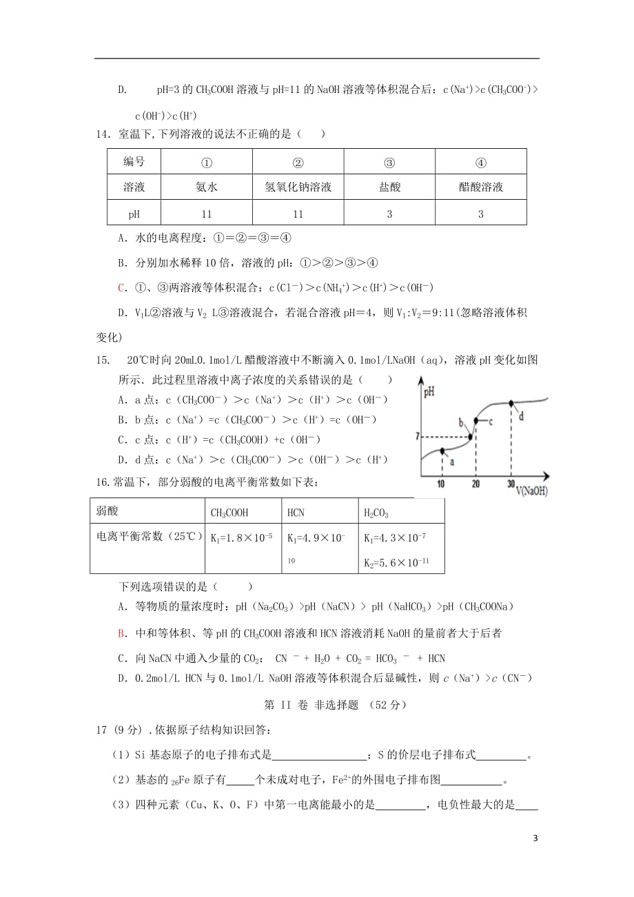 2015-2016学年高二化学下学期期中试题_第3页