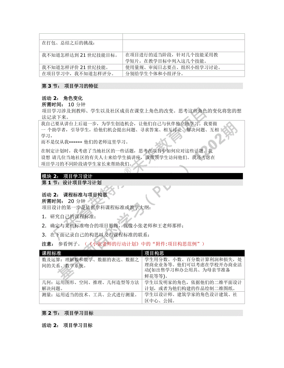 基于项目的学习《行动计划》模板(2012年4月版)_第4页