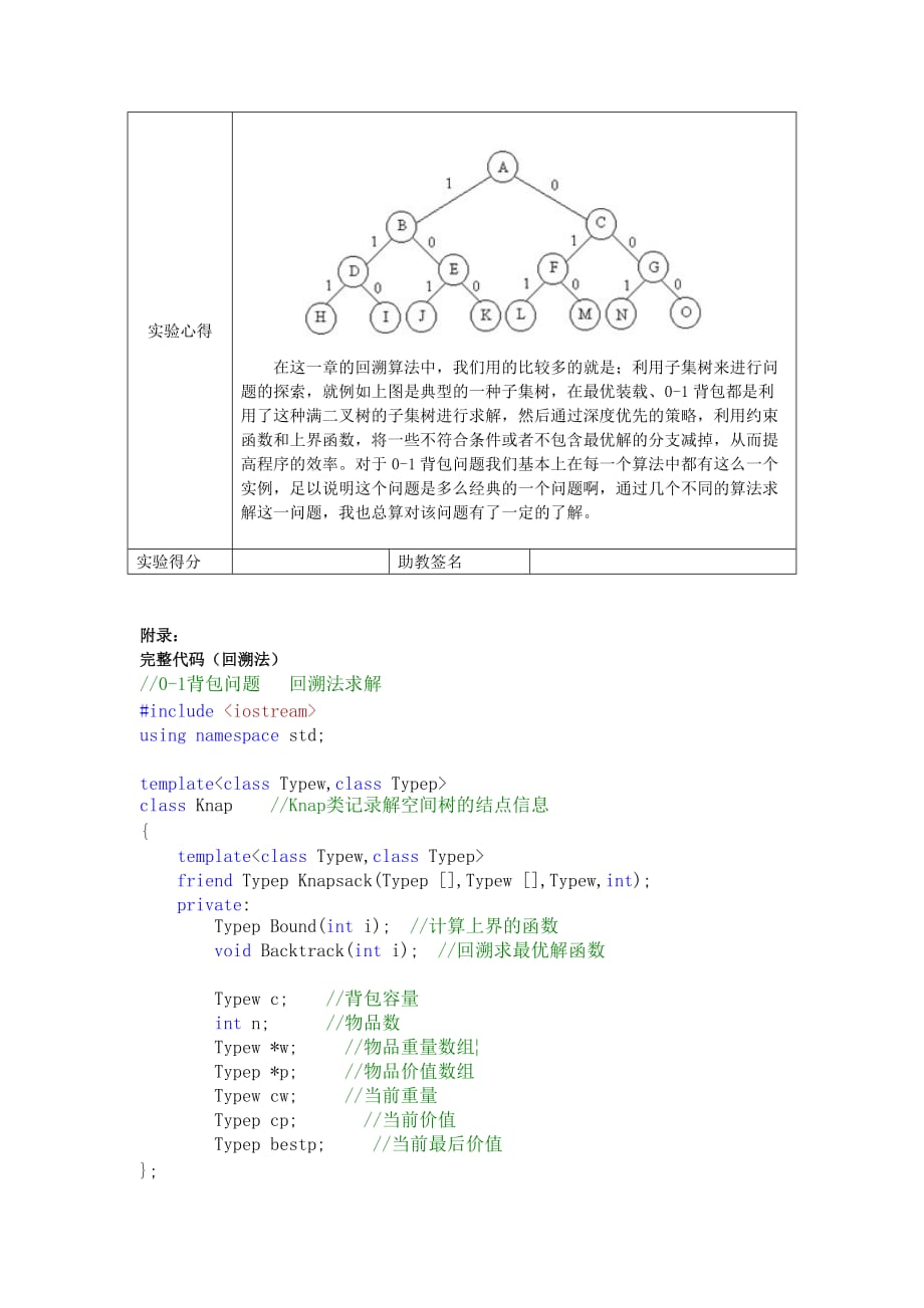 回溯法实验(0-1背包问题).doc_第4页