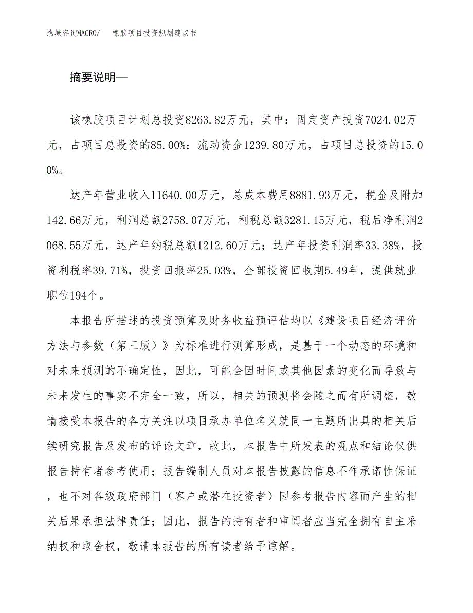 橡胶项目投资规划建议书.docx_第2页