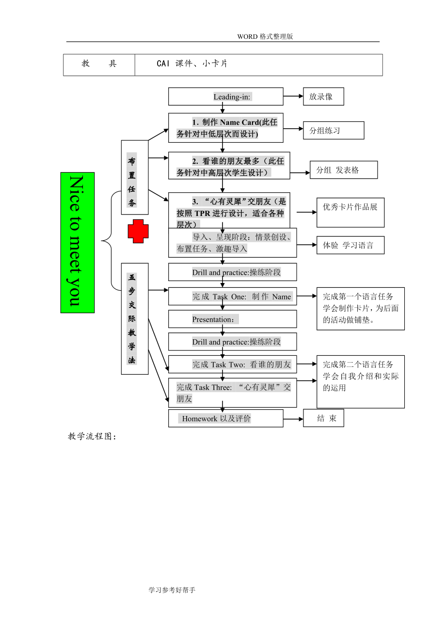 外研版英语七年级(上册)教学案全册_第2页