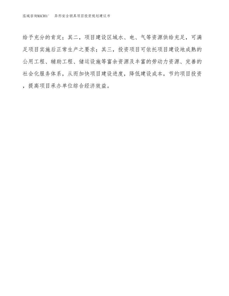 异形安全锁具项目投资规划建议书.docx_第5页