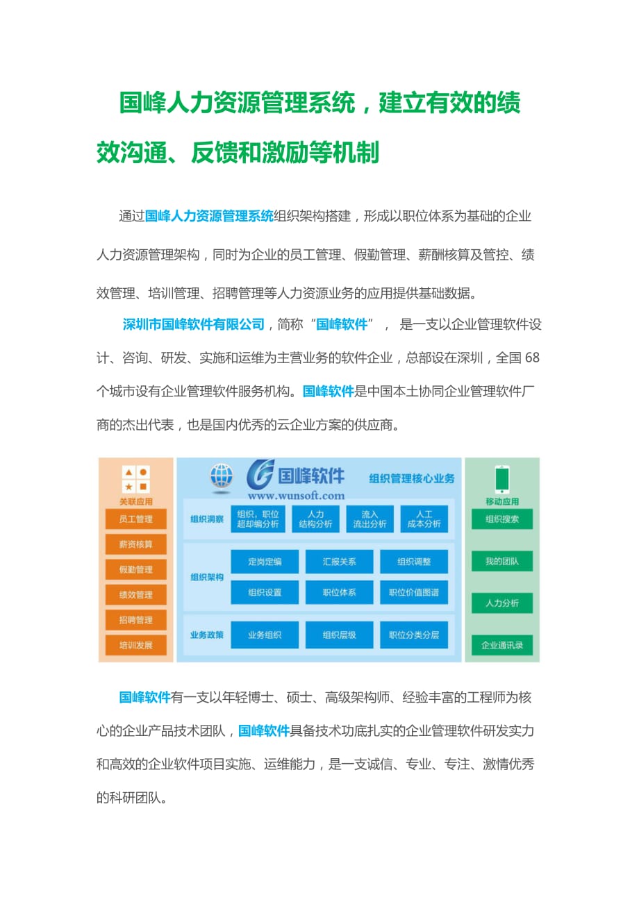 国峰人力资源管理系统-建立有效的绩效沟通、反馈和激励等机制_第1页