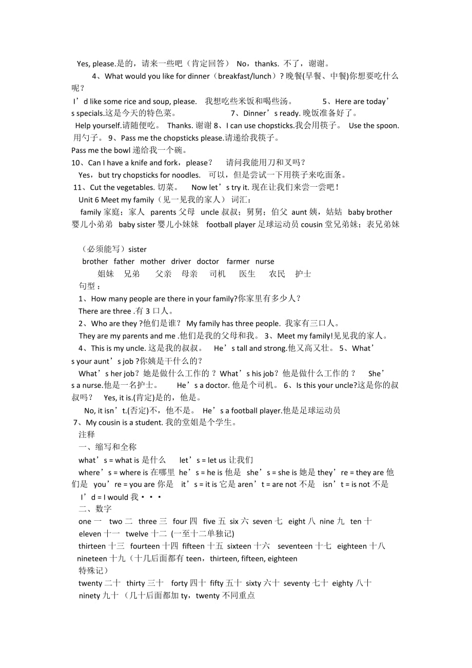 (新版)PEP四年级英语上册1-6单元重点词汇、句型总结(齐全版)_第3页