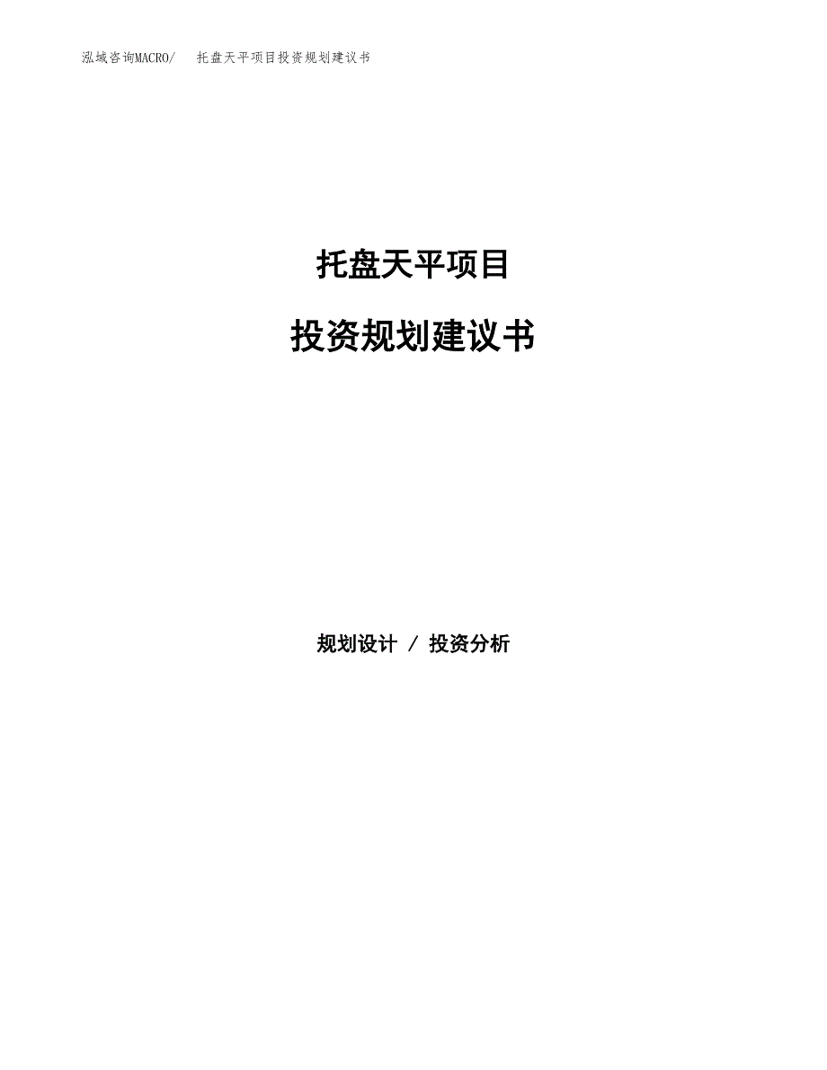 托盘天平项目投资规划建议书.docx_第1页