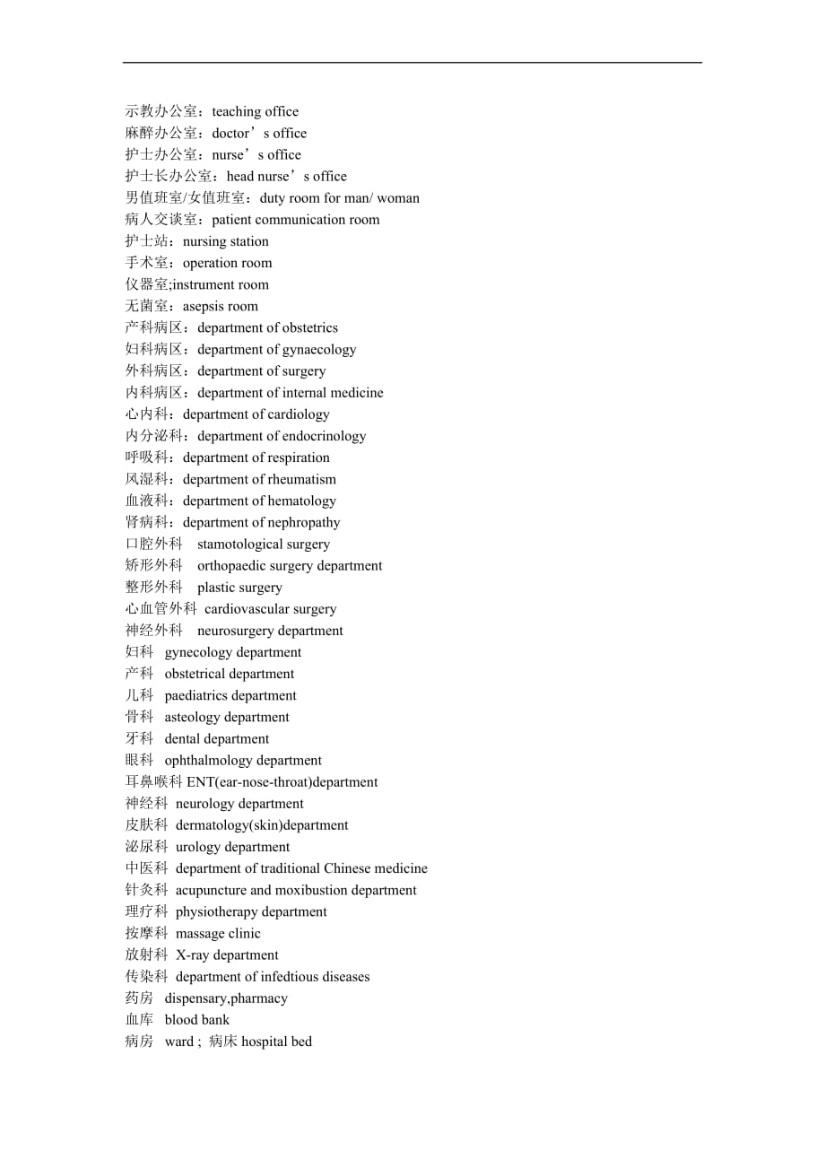 医院各个科室牌的英文名称翻译.doc_第4页