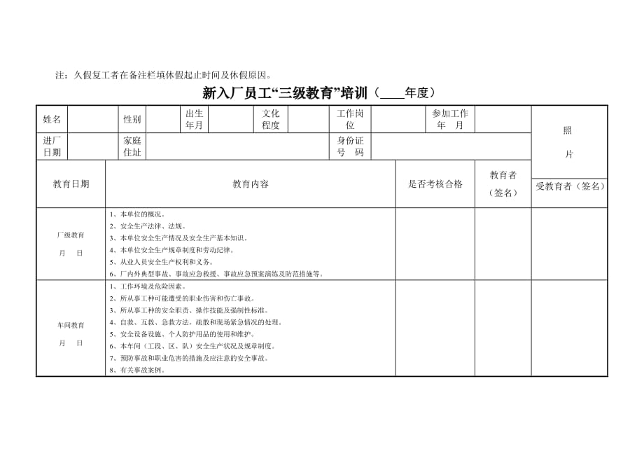 培训检查记录表_第4页