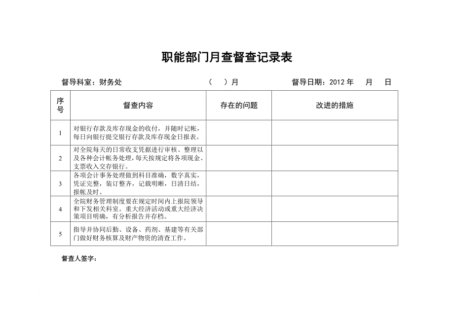 医院职能行政部门工作月查考核评价表二.doc_第3页