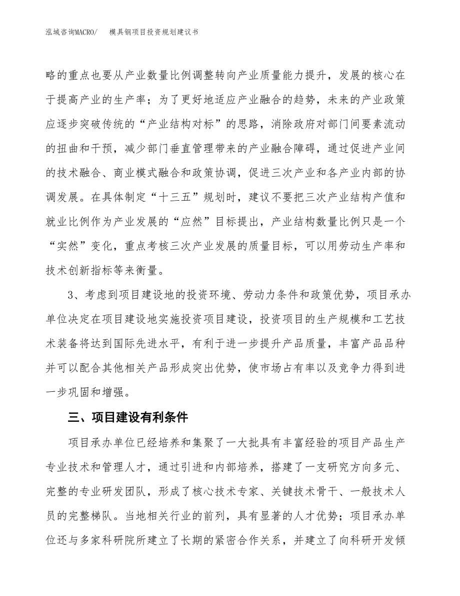 模具钢项目投资规划建议书.docx_第5页