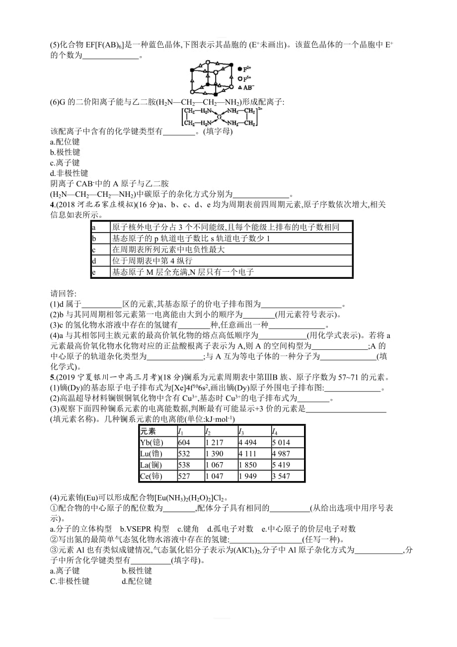 2020版高考化学人教版大一轮课时规范练36分子结构与性质含解析_第2页