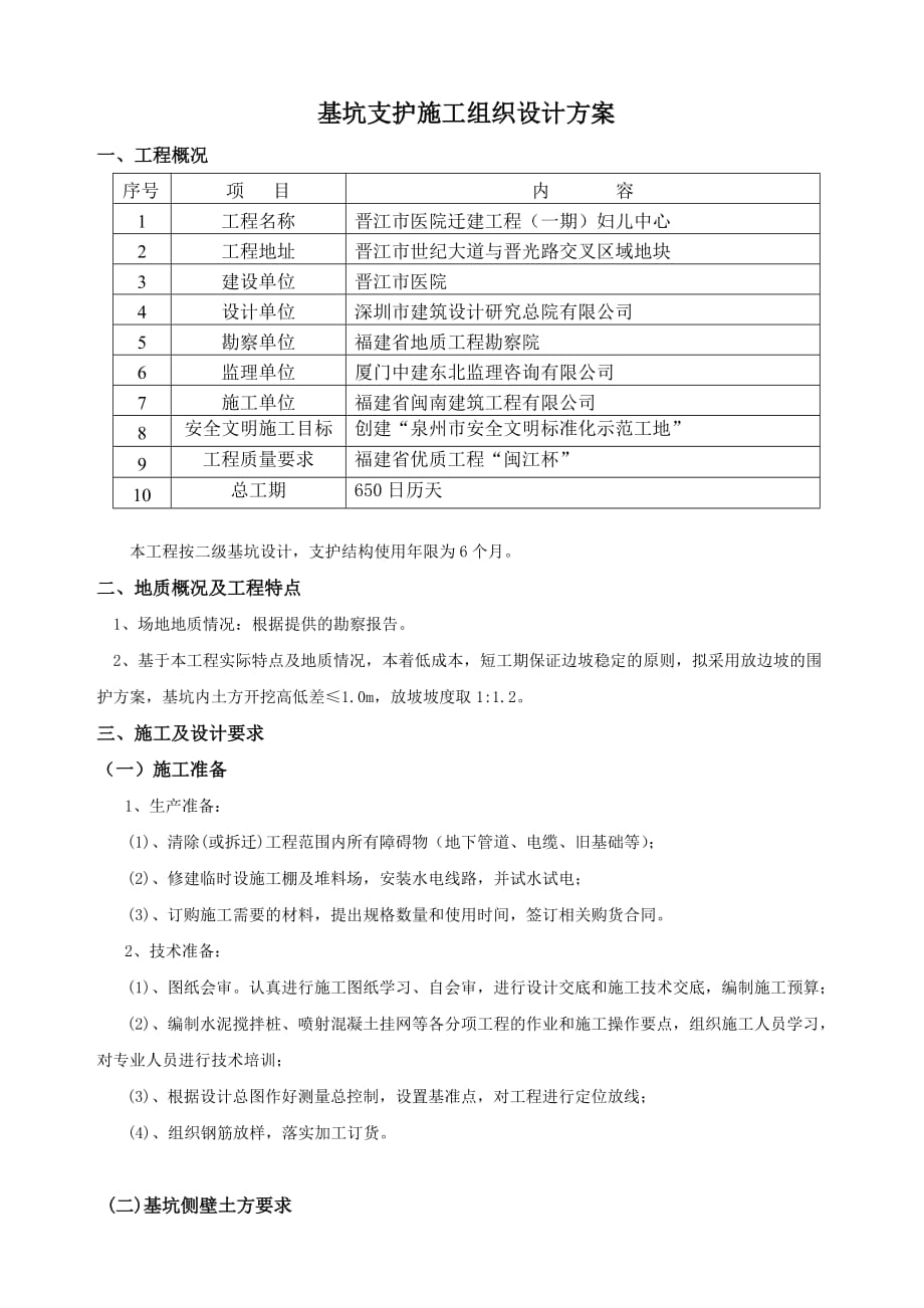 基坑支护施工组织设计方案.doc_第1页