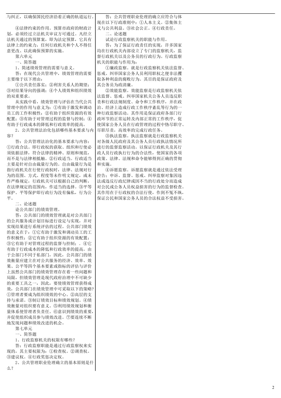 电大【公共管理学概论】考试答案（简答、论述）版_第2页