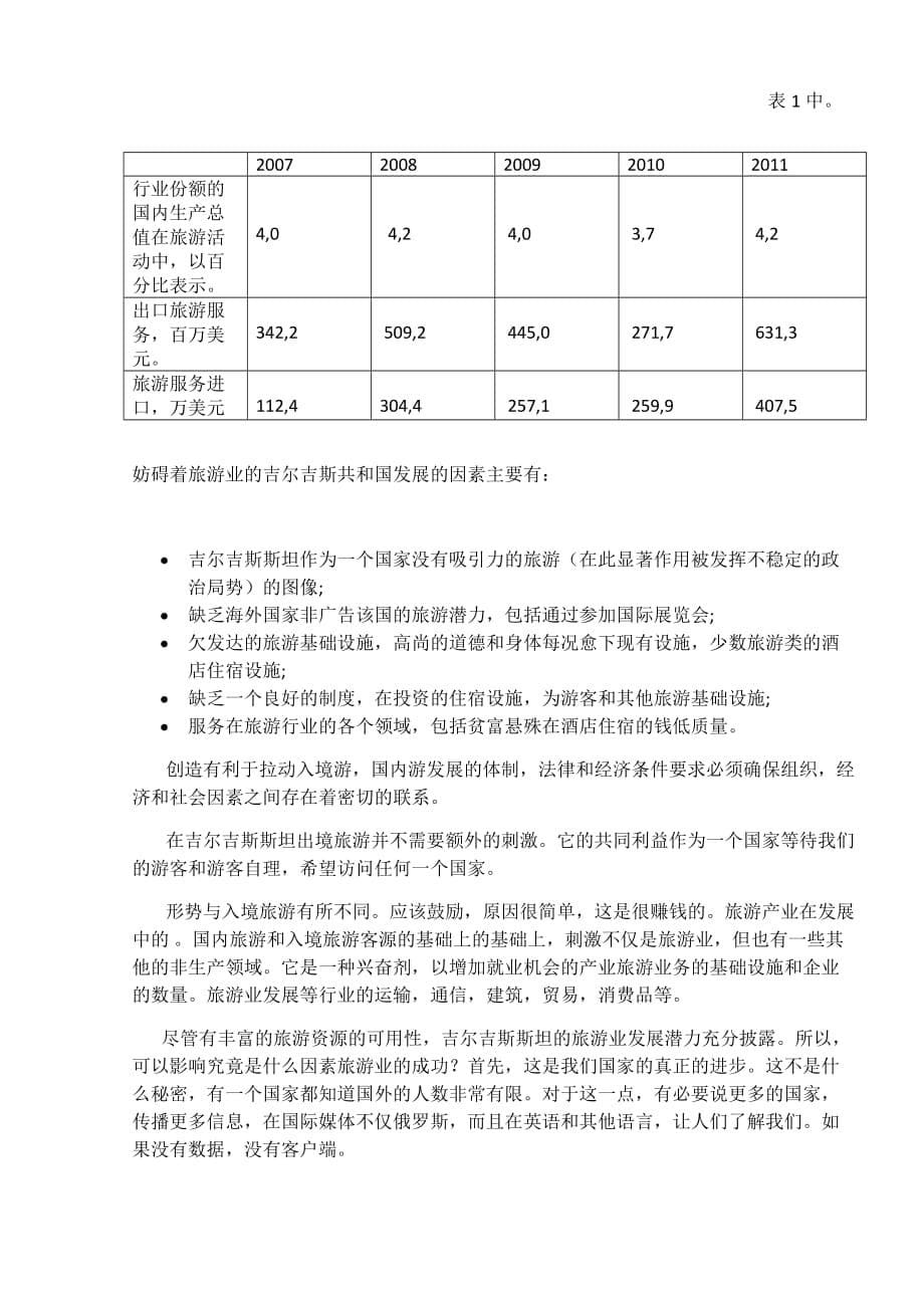 国际旅游吉尔吉斯斯坦发展潜力.doc_第5页