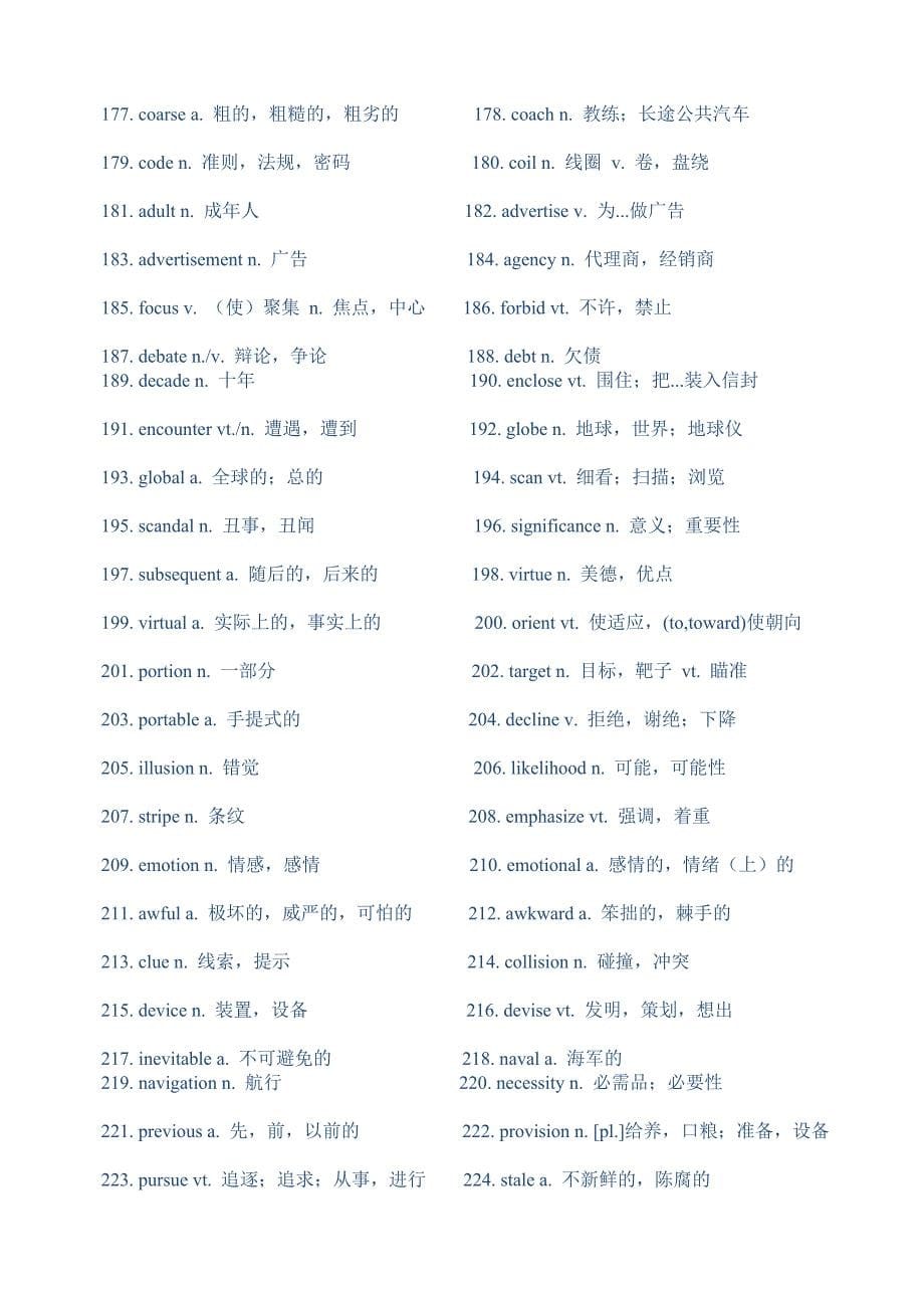 [讲稿]【强烈推荐】最新英语四级高频词汇个_第5页