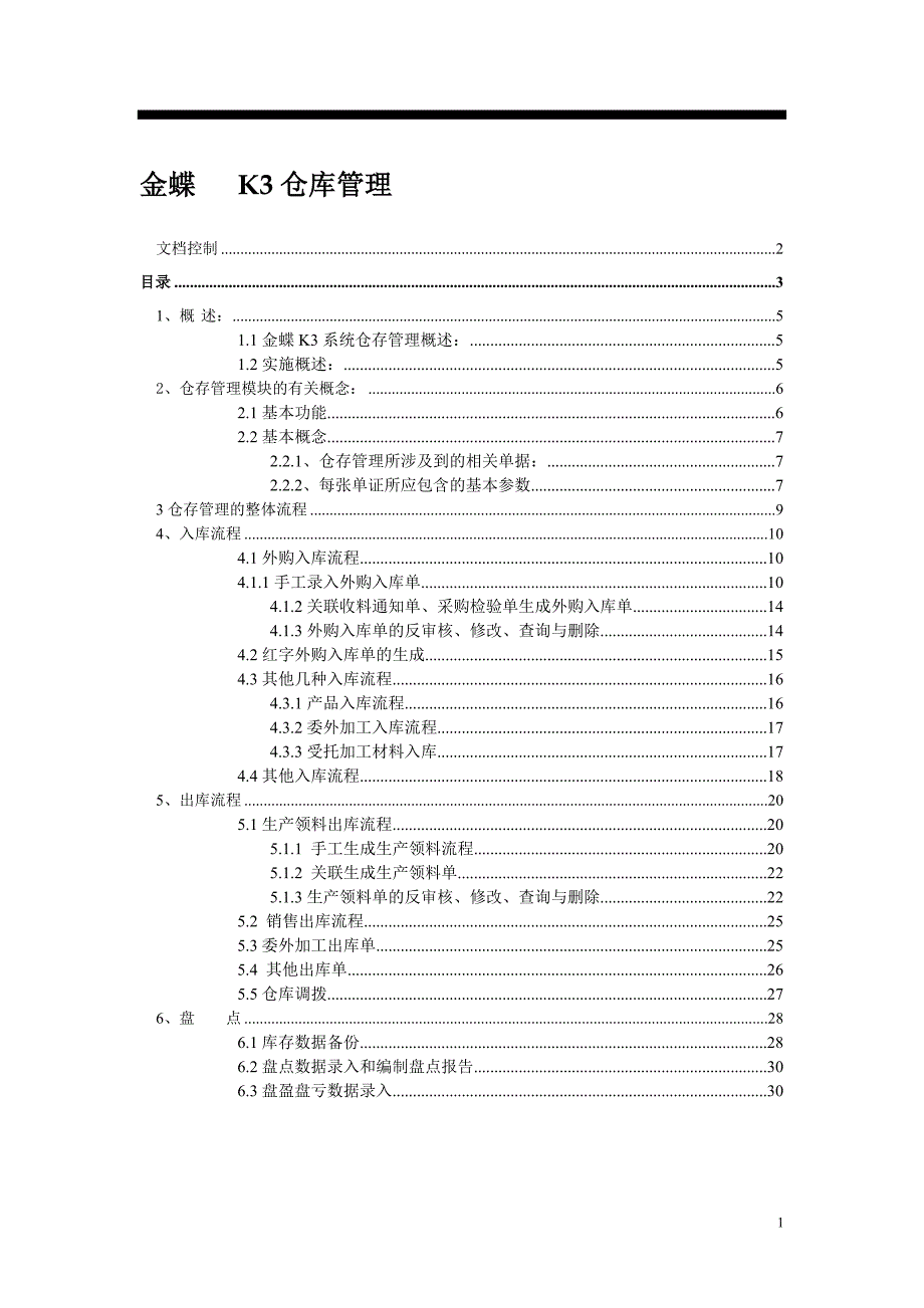 金蝶K3仓库管理操作手册_第1页