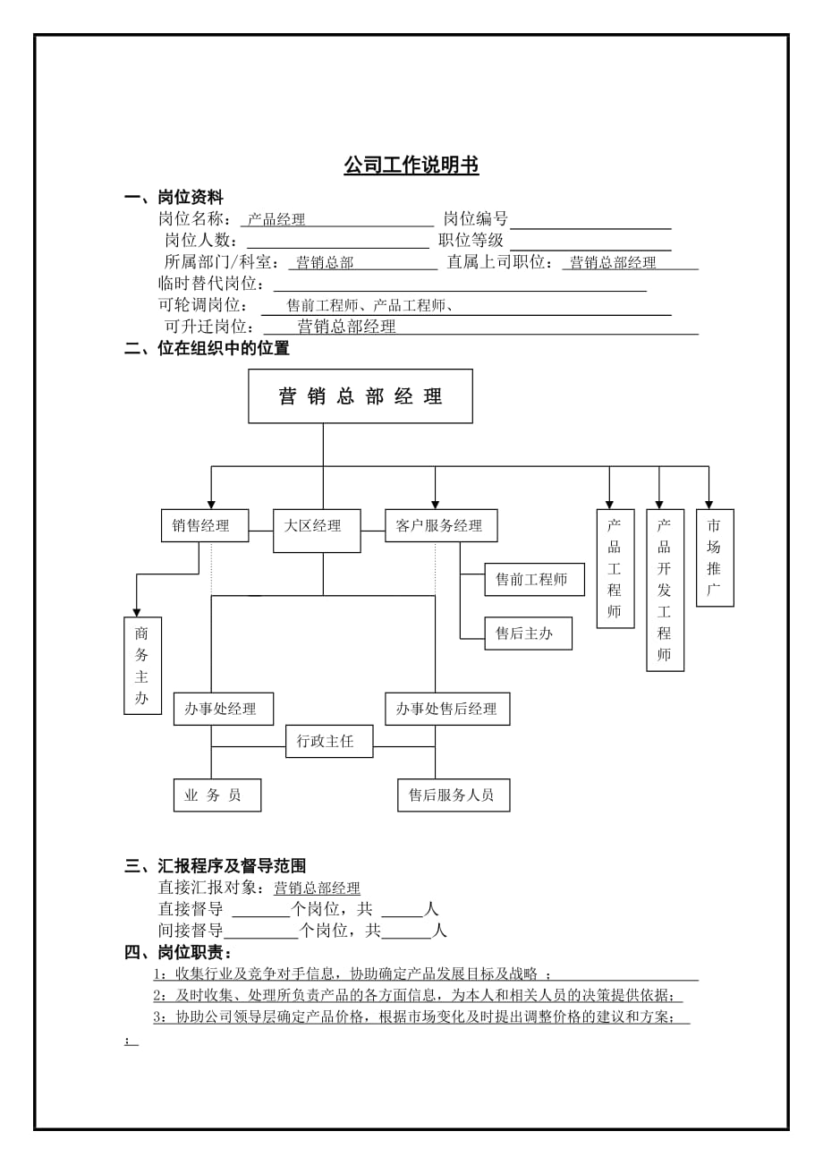 产品开发部岗位说明书大全_11_第1页