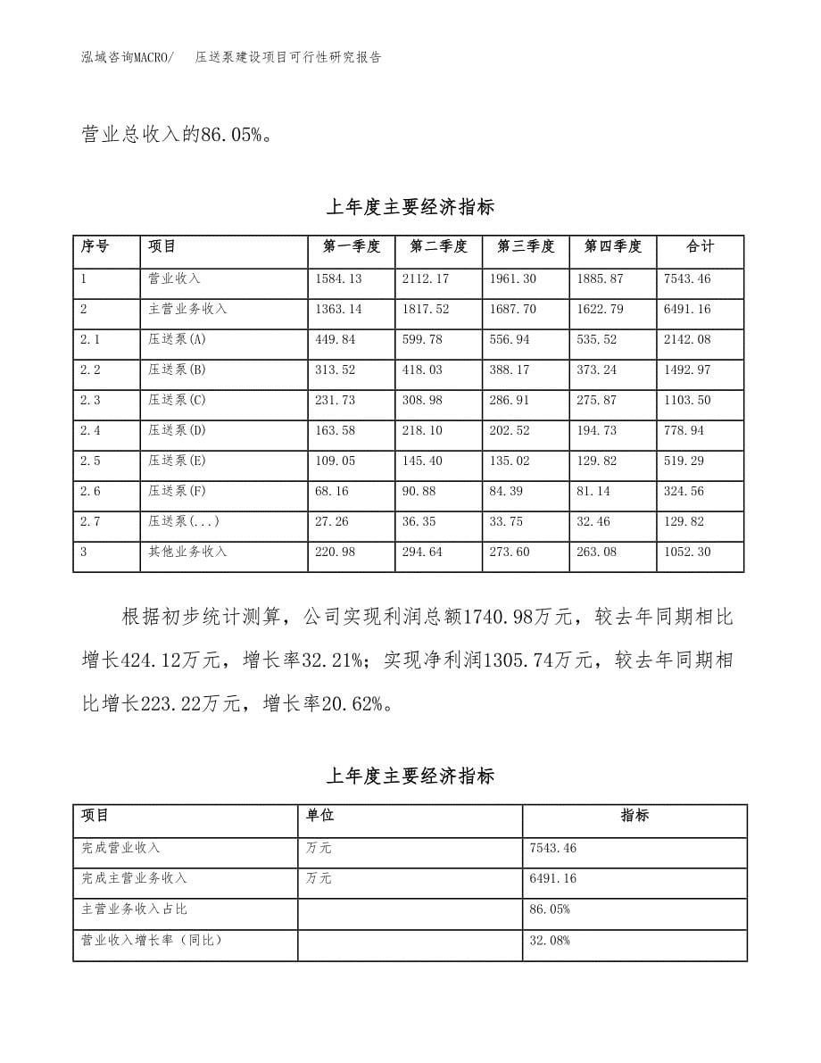 压送泵建设项目可行性研究报告（word下载可编辑）_第5页