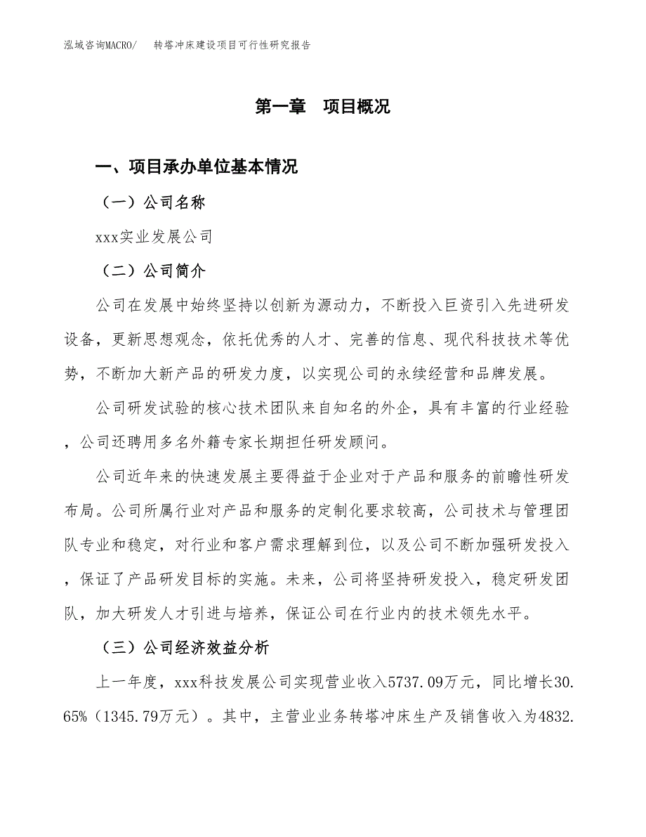 转塔冲床建设项目可行性研究报告（word下载可编辑）_第4页