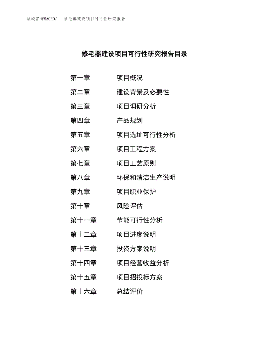 修毛器建设项目可行性研究报告（word下载可编辑）_第4页