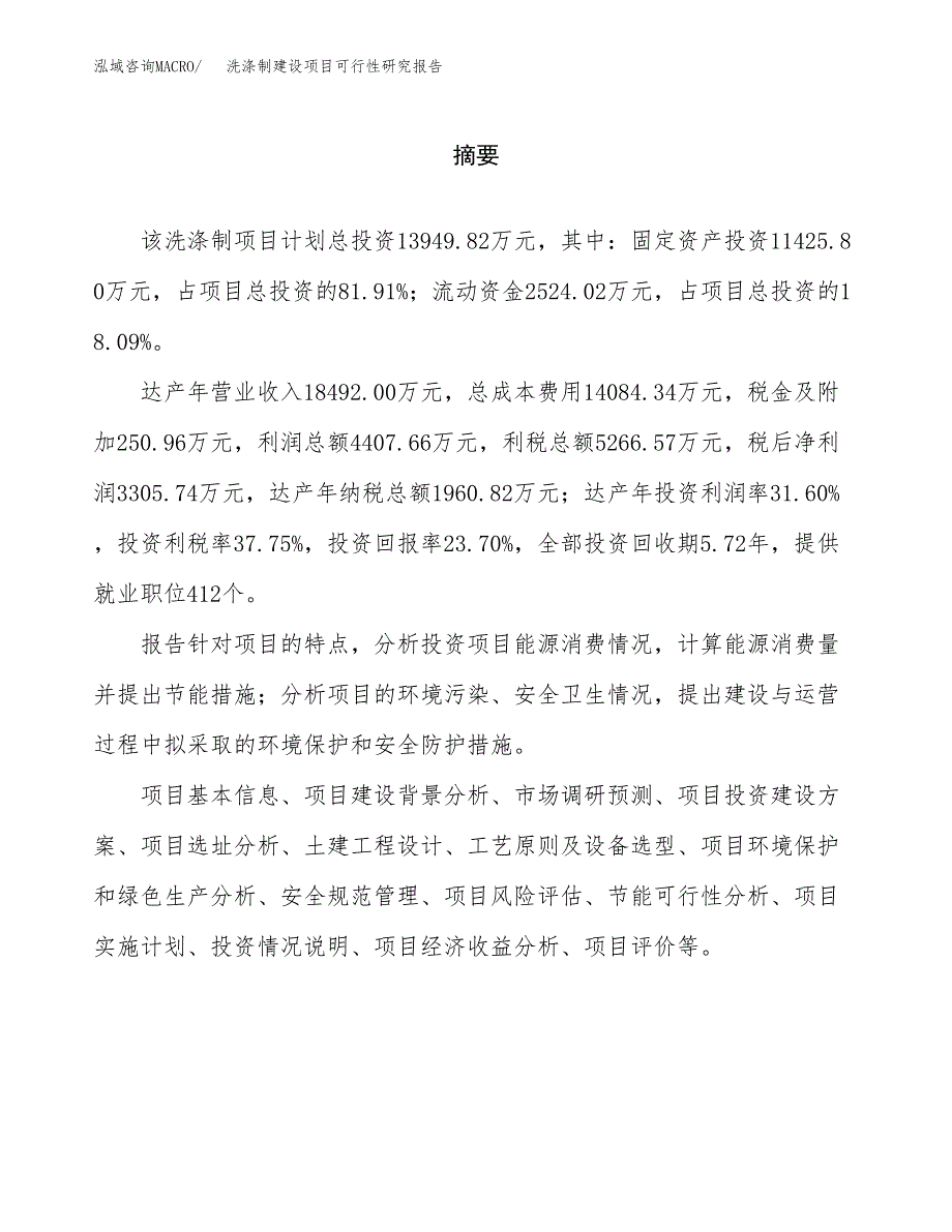 洗涤制建设项目可行性研究报告（word下载可编辑）_第2页