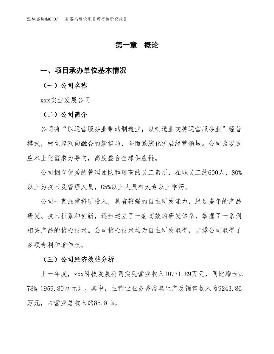 香浴皂建设项目可行性研究报告（word下载可编辑）_第4页