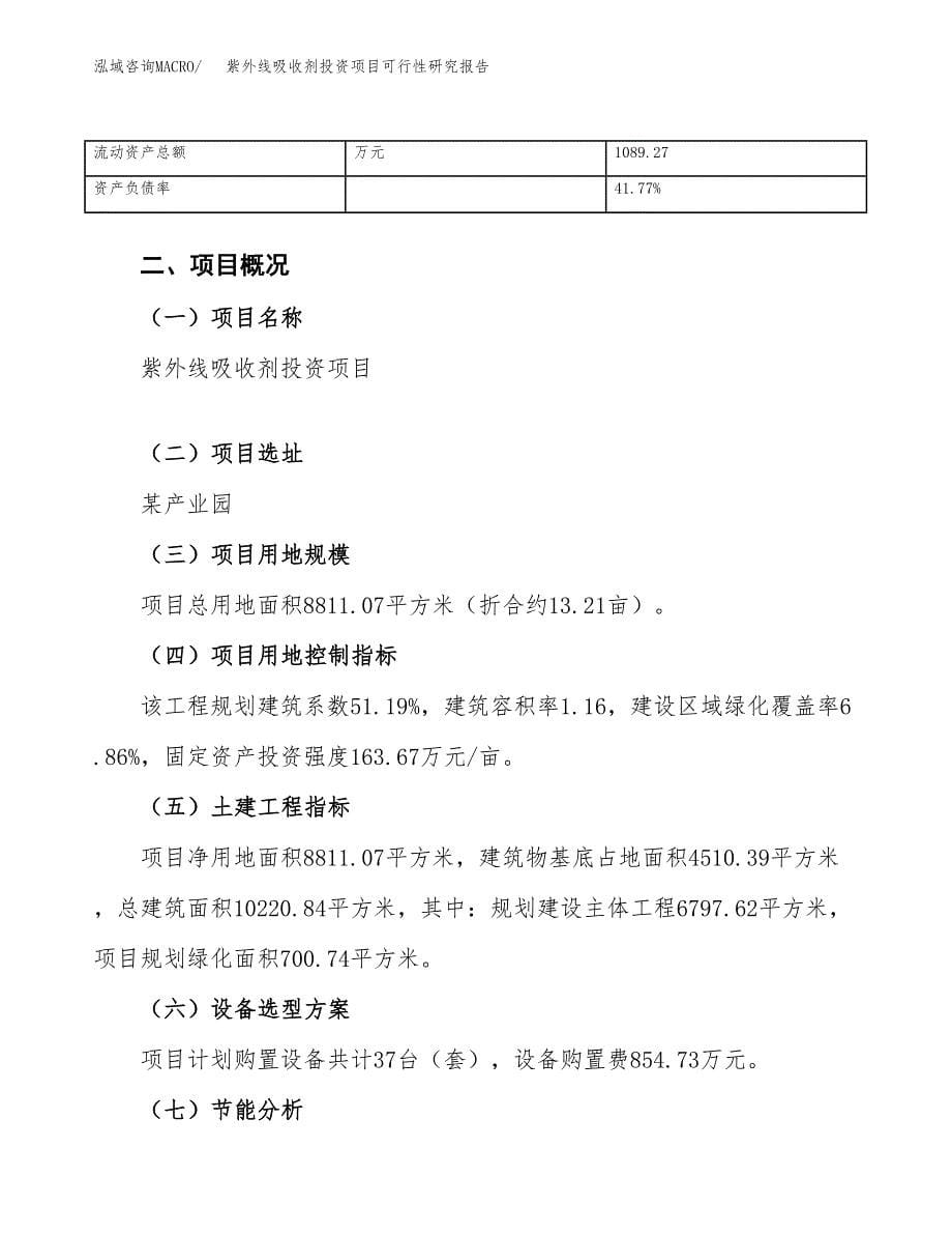 紫外线吸收剂投资项目可行性研究报告(word可编辑).docx_第5页