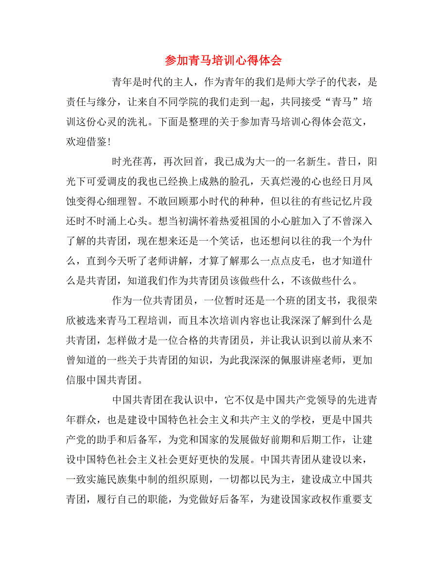 2019年参加青马培训心得体会_第1页