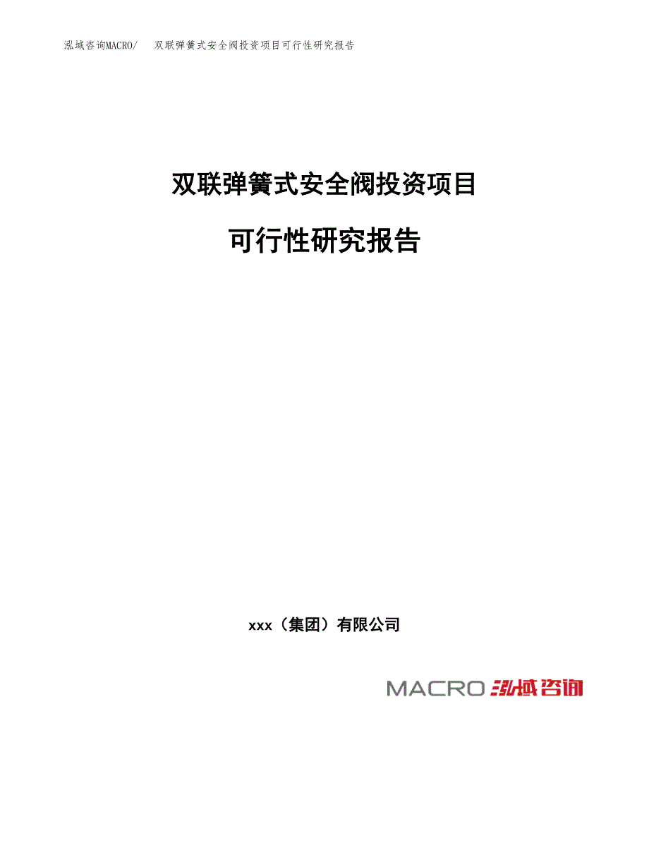 双联弹簧式安全阀投资项目可行性研究报告(word可编辑).docx_第1页