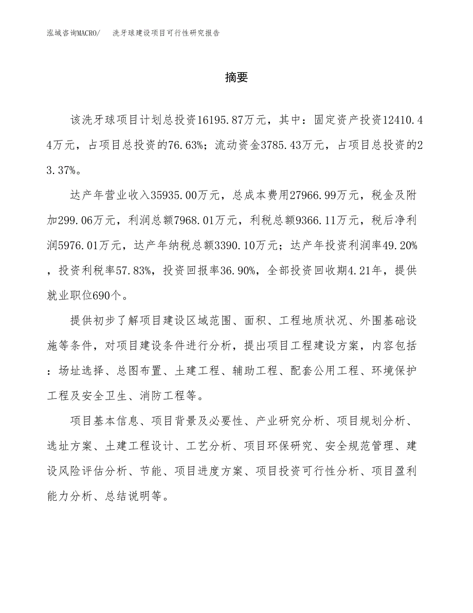 洗牙球建设项目可行性研究报告（word下载可编辑）_第2页