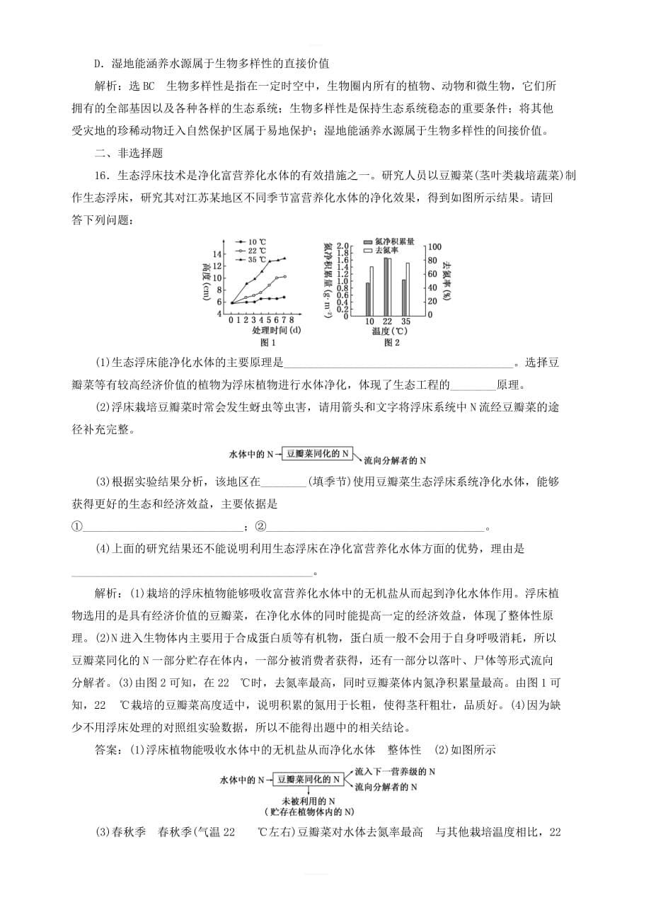 2020版江苏高考专版生物一轮复习课时跟踪检测三十七生态环境的保护含解析_第5页