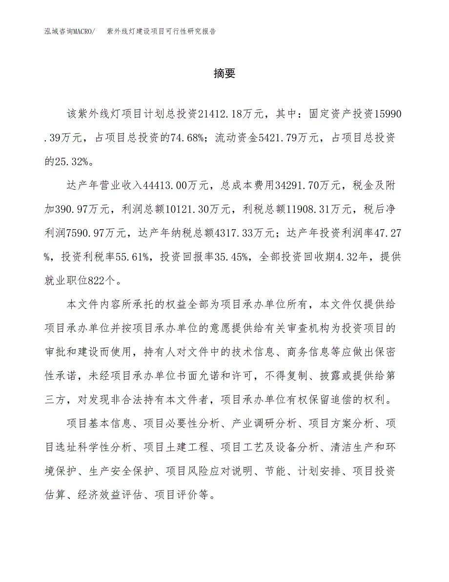 紫外线灯建设项目可行性研究报告（word下载可编辑）_第2页