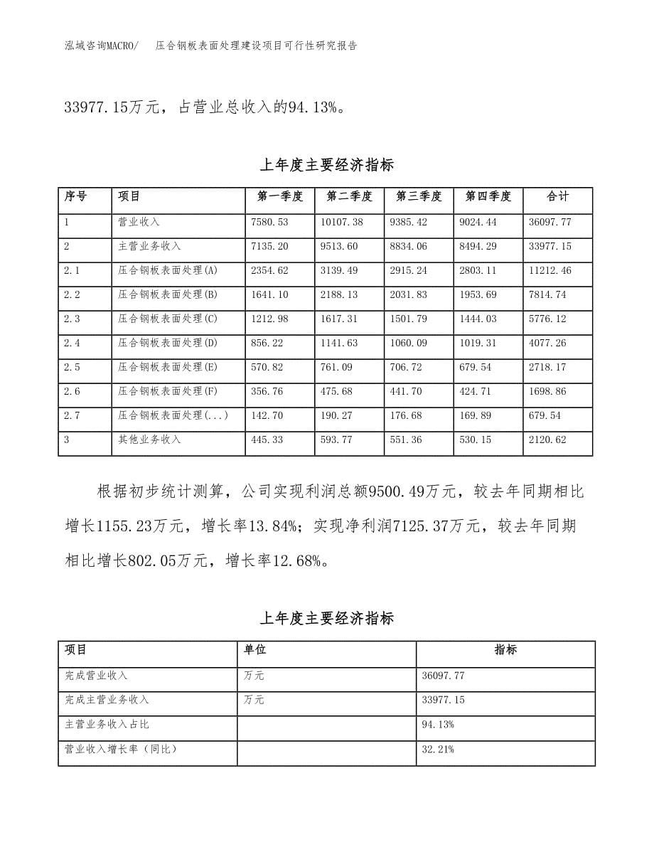 压合钢板表面处理建设项目可行性研究报告（word下载可编辑）_第5页