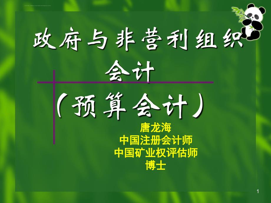 政府与非营利组织会计概述.ppt_第1页