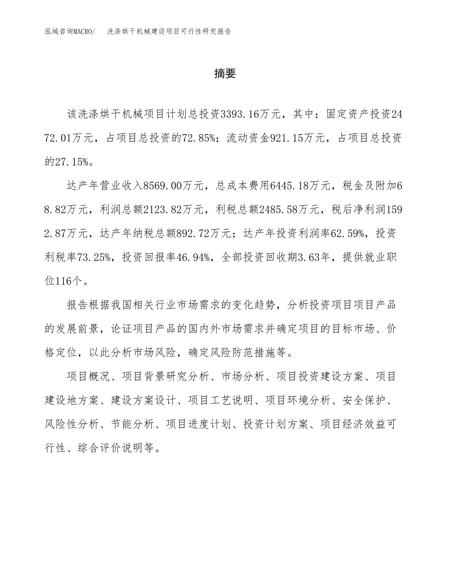 洗涤烘干机械建设项目可行性研究报告（word下载可编辑）_第2页