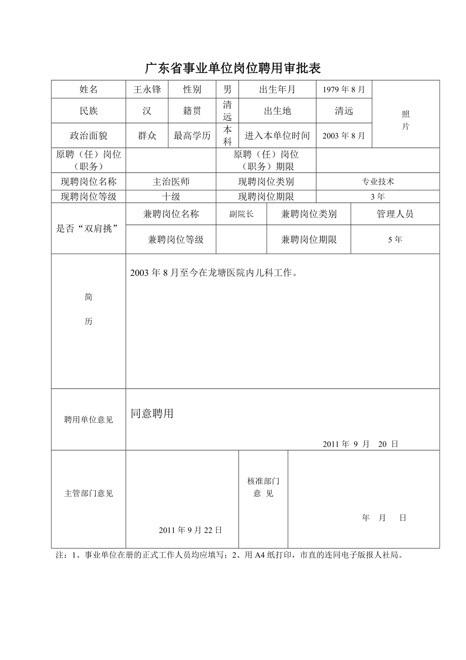 事业单位岗位聘用审批表.doc_第1页