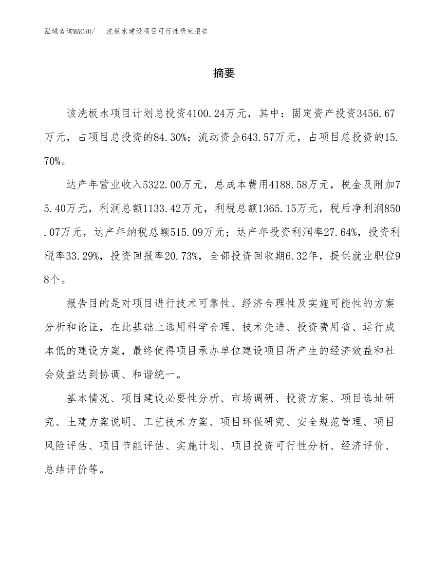 洗板水建设项目可行性研究报告（word下载可编辑）_第2页