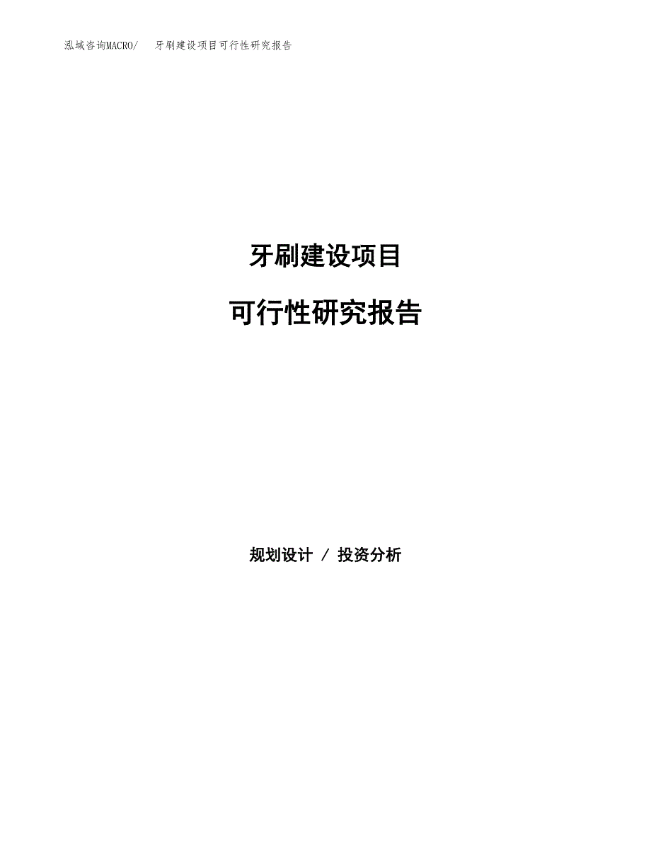 牙刷建设项目可行性研究报告（word下载可编辑）_第1页