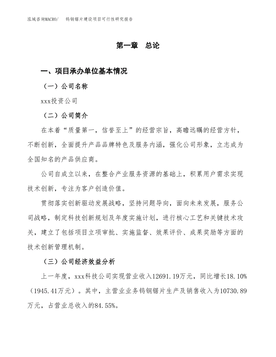 钨钢锯片建设项目可行性研究报告（word下载可编辑）_第4页