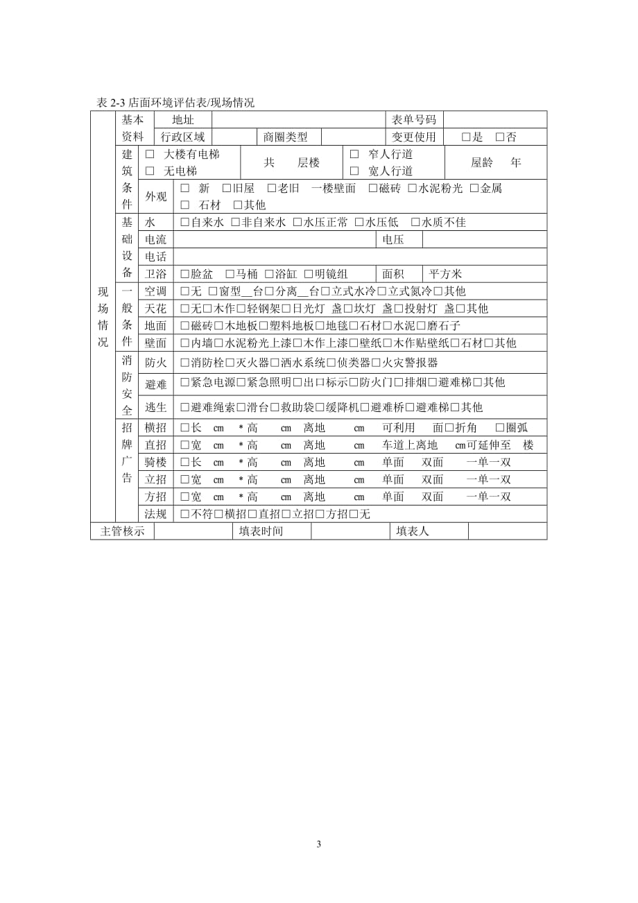 商店选址调查表_第3页