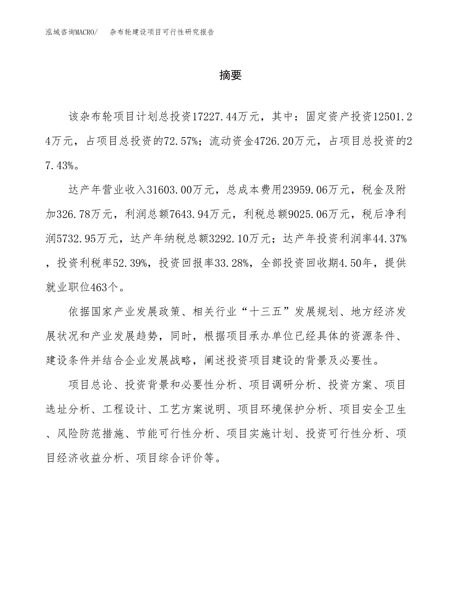 杂布轮建设项目可行性研究报告（word下载可编辑）_第2页