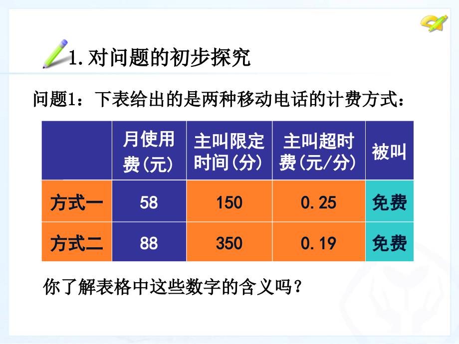 人教3.4-实际问题与一元一次方程(4)探究3：电话计费问题(1)_第3页