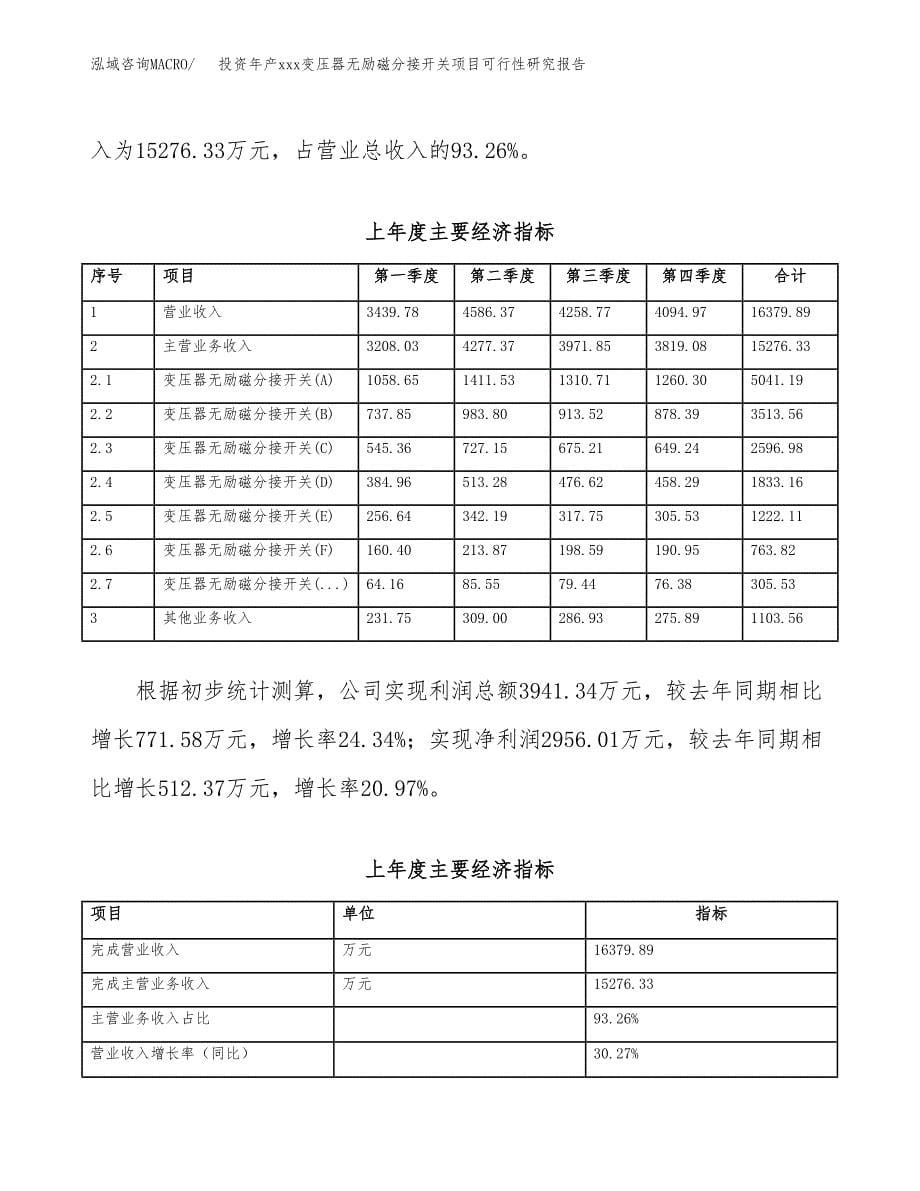 投资年产xxx变压器无励磁分接开关项目可行性研究报告_第5页